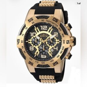 Invicta Black and Gold Tachymeter Watch
